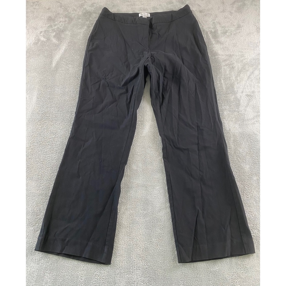 Avenue Womens Black Straight Leg Dress Pants Size 14 Career Workwear Trouser